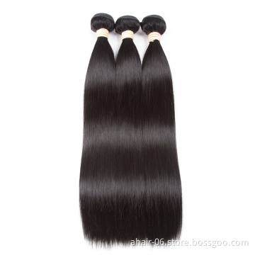 Wholesale excellent quality natural color straight brazilian hair bundles with lace frontal,100% mink virgin hair